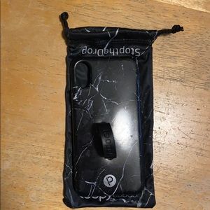 iPhone X black marble loopy case
